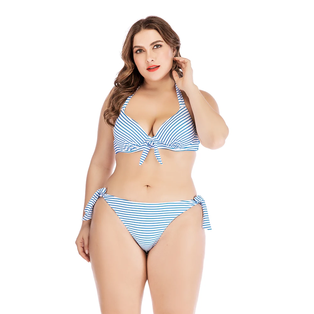Midou Plus Size Bikinis Women Swimwear High Waist Swimsuit Halter Sexy Bikini Set Retro Bathing Suits Large wine |