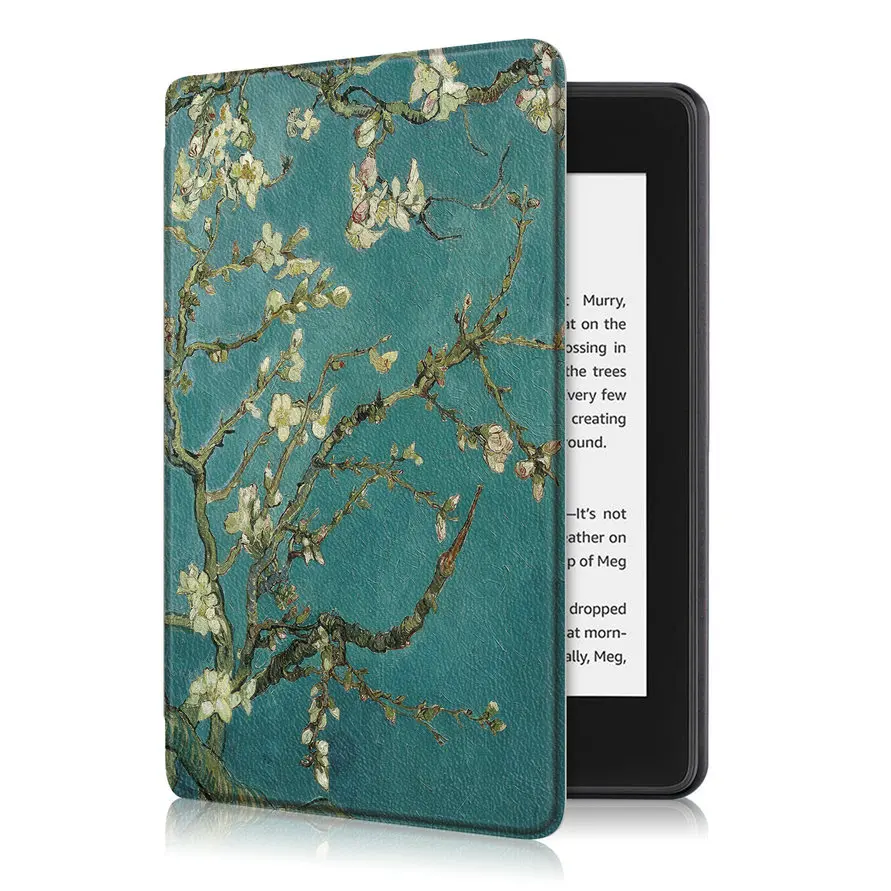 KPW-4-apricot flower Для Amazon Kindle Paperwhite 4(подходит только 10th Gen, Release) чехол для электронной книги тонкий кожаный чехол-книжка с рисунком умный чехол - Цвет: KPW-4-apricot flower