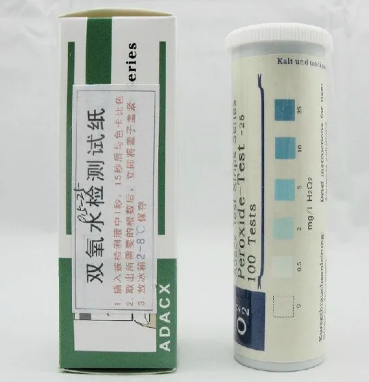 

Hydrogen peroxide H2O2 hydrogen peroxide residue rapid detection test paper hydrogen peroxide determination strip 1-100mg/l