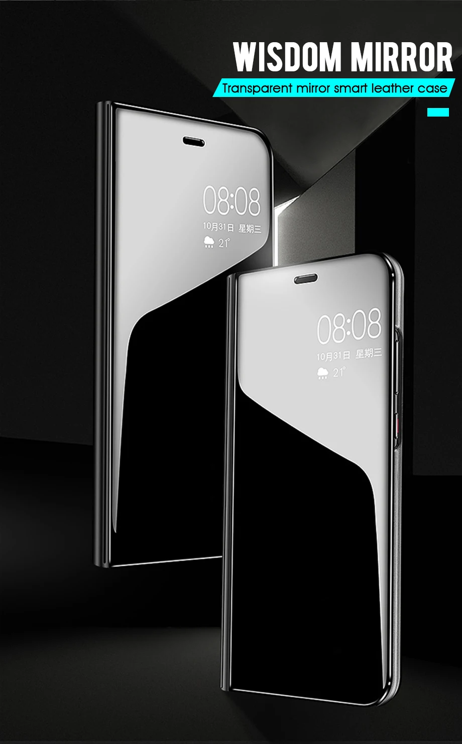 360 прозрачный зеркальный флип-чехол для Samsung Galaxy A3 A5 A7 A6 A7 плюс чехол A10 A20 A30 A40 A50 A70 M10 M20 M30 чехол