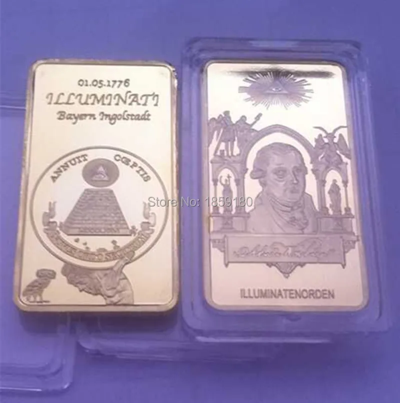 Золотой слиток-иллюминат 24 карата. Масонский сговор FreeMason заказ слитка 10