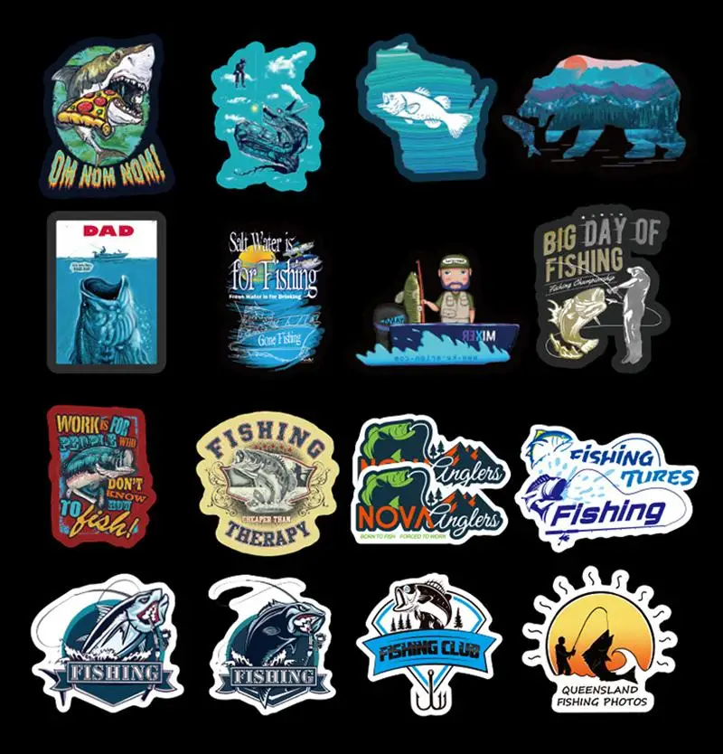50 шт./лот Go Fish Мультяшные рыболовные Наклейки Скейтборд с граффити ноутбук