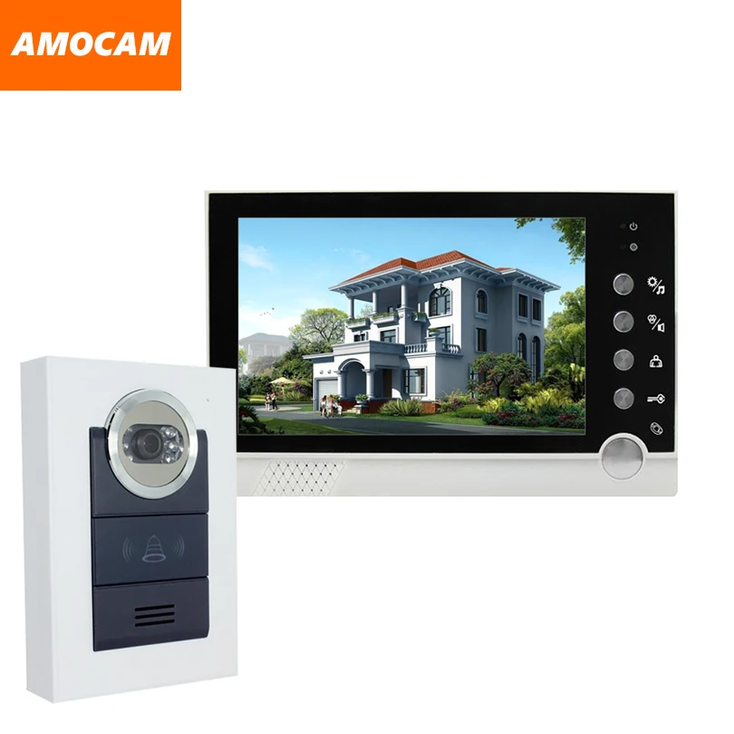 Проводной видеодомофон 7 &quotс цветным монитором домофон система ночного видения