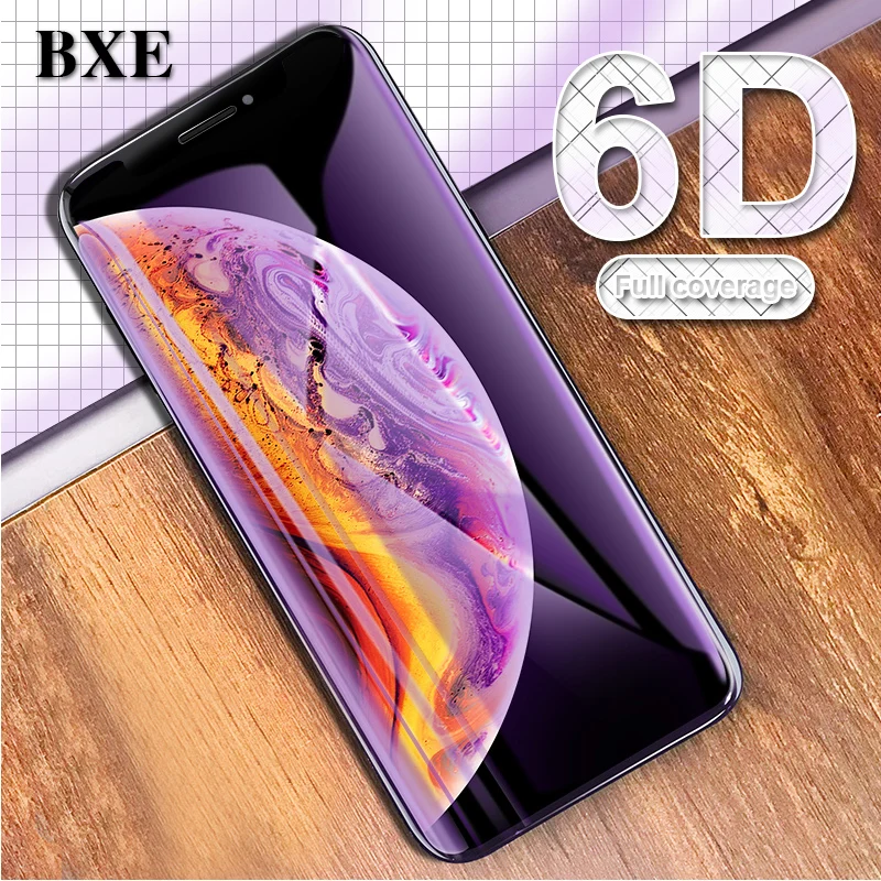 BXE 6D полное покрытие закаленное стекло на iPhone 11 Pro X XS Max анти синий светильник протектор экрана для iPhone X 10 11 Pro стекло
