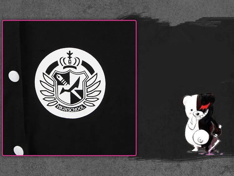 Новые унисекс толстовки Danganronpa Косплей Монокума костюм для женщин и мужчин Толстовка с капюшоном черный белый медведь пальто куртка спортивная одежда Топ