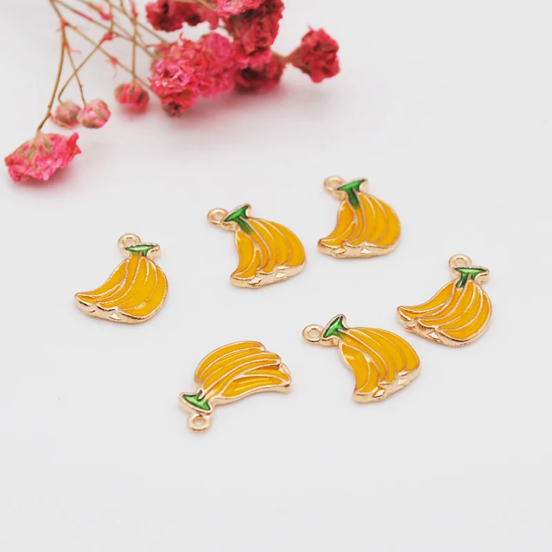 20 шт./упак. Очаровательные Подвески из эмалированного сплава с фруктами и
