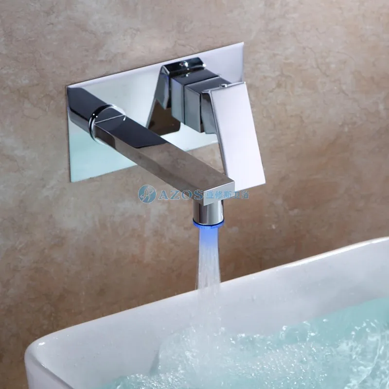 Меняющий цвет светодиодный Водопад широко распространенный кран для раковины в