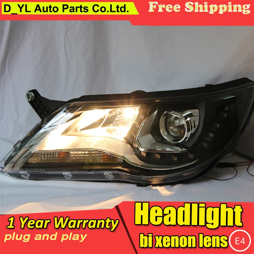 DY_L автомобильный Стайлинг фара для VW Tiguan 2013 Светодиодный ные фары DRL H7/D2H HID