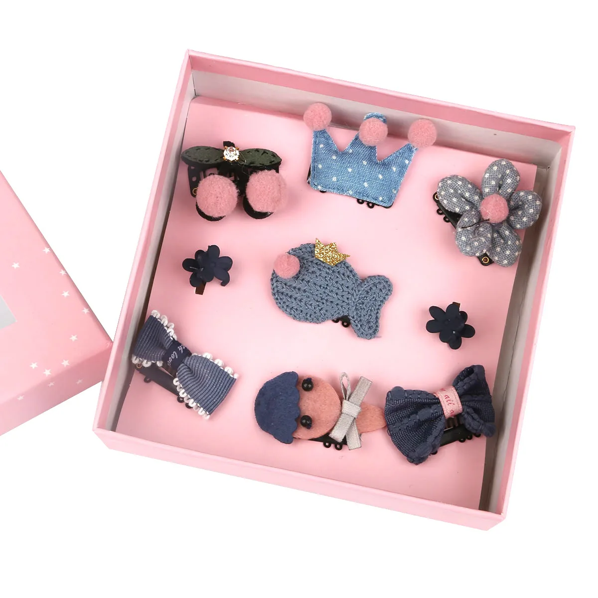 Style 04 (9PCS) 1 комплект, 18 шт., милые заколки для волос, для девочек, цветы, Мультяшные заколки, для детей ясельного возраста, подарочная упаковка, блестящая, Радужная, фетровая, тканевая заколка для волос - Цвет: Style 04 (9PCS)