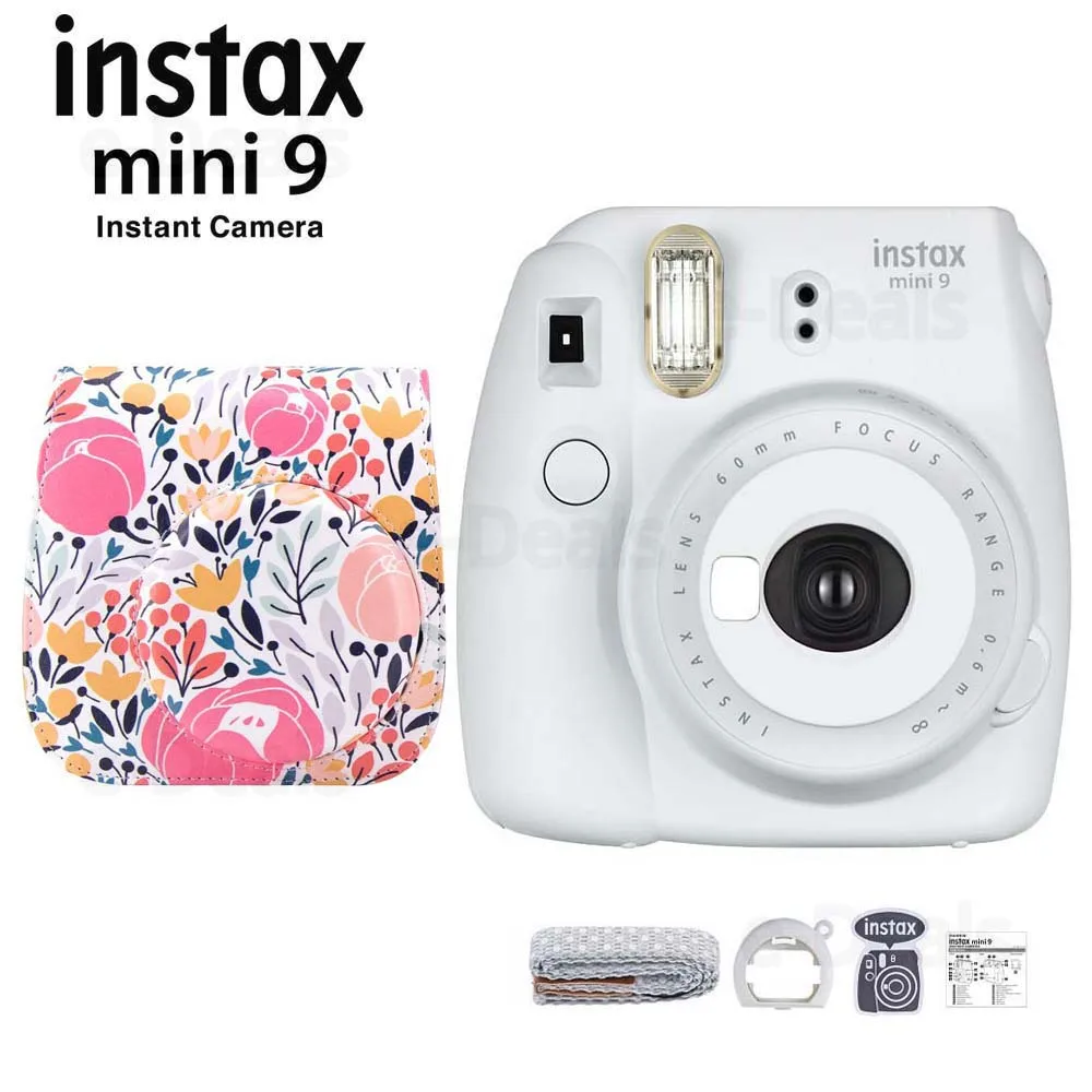 Fujifilm Instax Mini 9 мгновенная пленка для камеры дымчато-белый + качественный мягкий