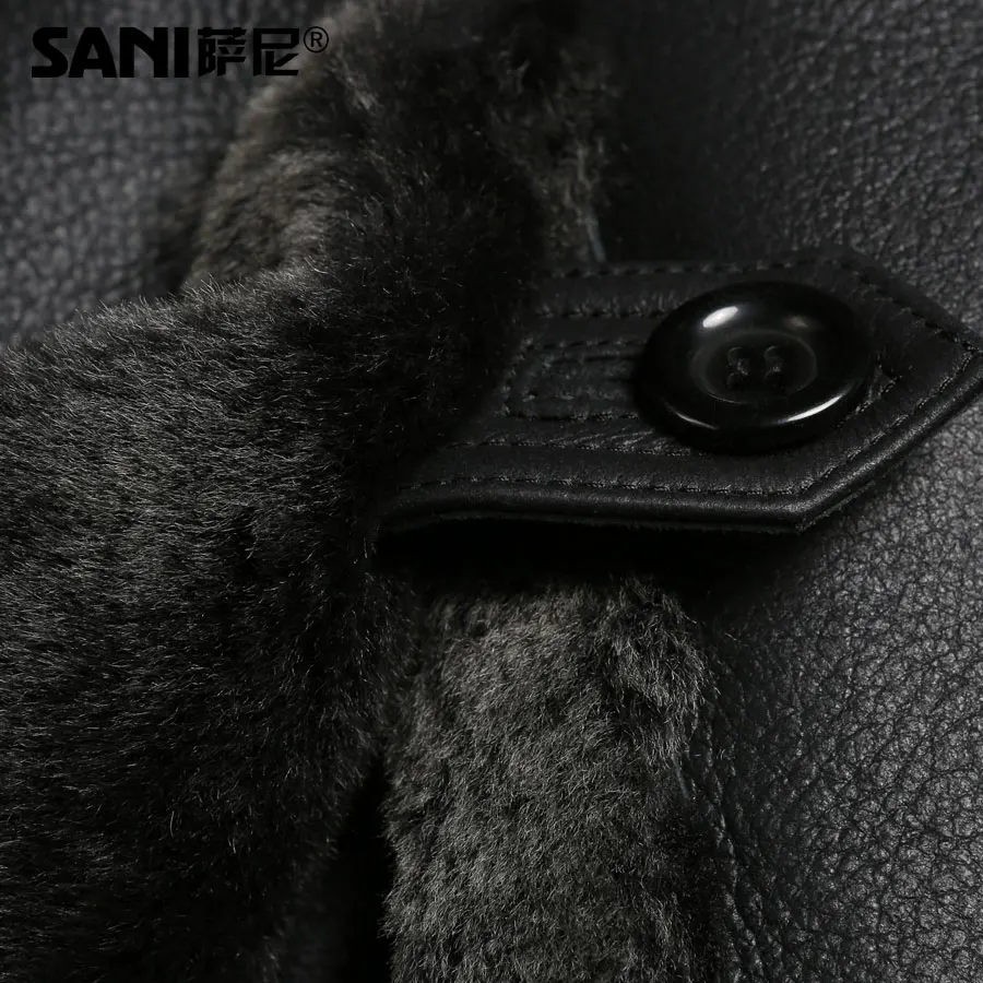 Мужская шуба из овчины однотонная зимняя натурального меха 100% гарантия|coats coats|coat