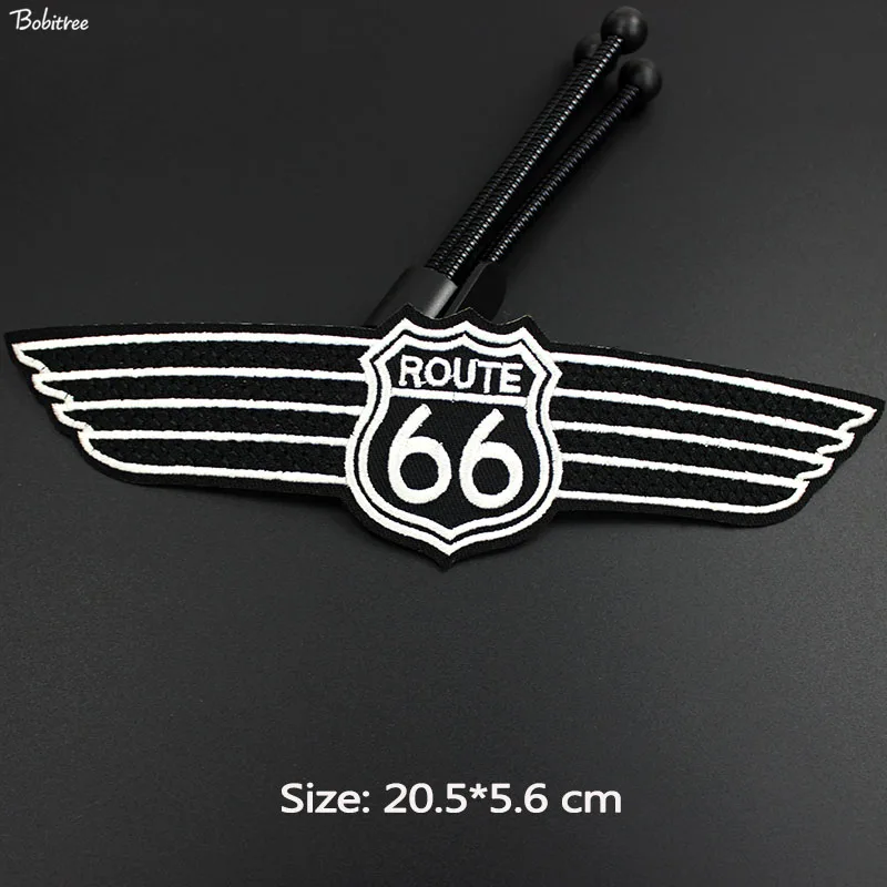 Большой размер Черный Route 66 бейджи патчи клеящиеся утюгом украшения аппликация для одежды нашивки для куртки «сделай сам» Лоскутная работа