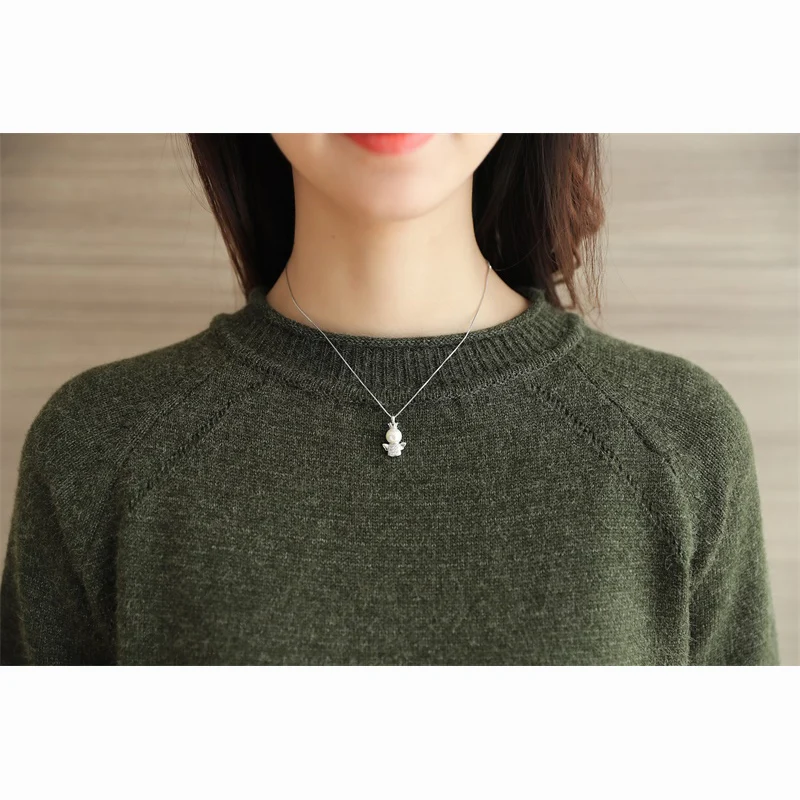 Весенний Новый женский модный свитер с круглым вырезом осенний и зимний длинный