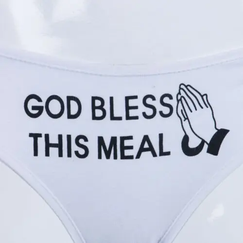 Новинка женские сексуальные хлопковые трусы GOD BLESS THIS MEAL нижнее Белье для сна