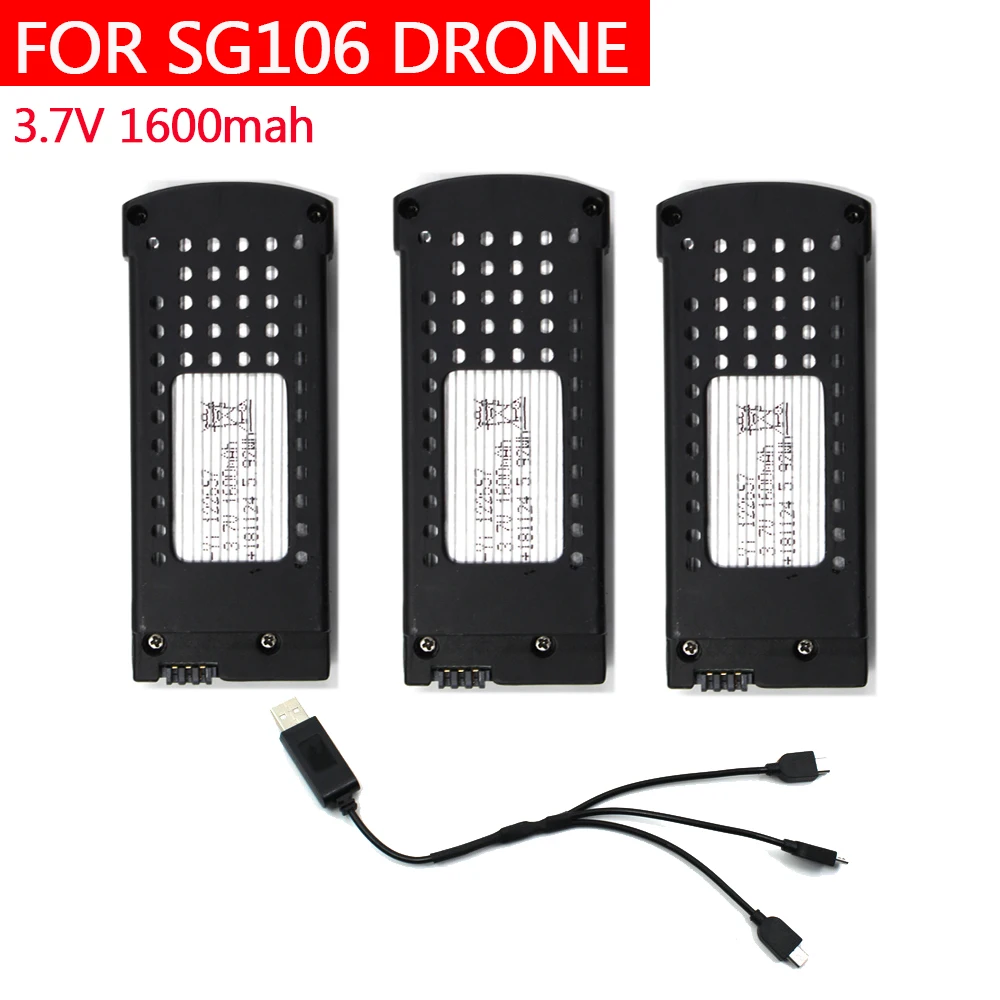 SG106 GPS Дрон аккумулятор запасной сменный 3 7 В 1600 мАч LI PO для дрона 4K