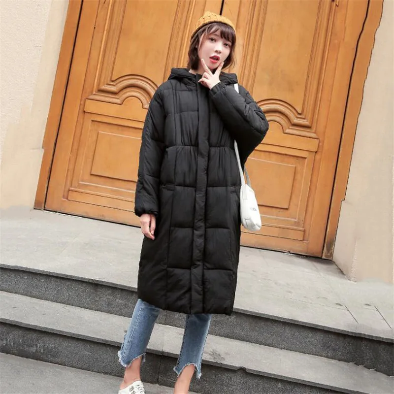 Зимнее женское пальто из хлопка новинка 2018 толстые теплые однотонные Цветные