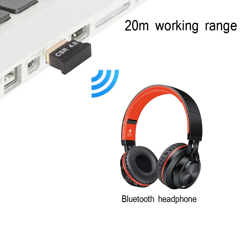 Беспроводной usb адаптер Bluetooth V4.0 Dongle звук музыки приемник передатчик для