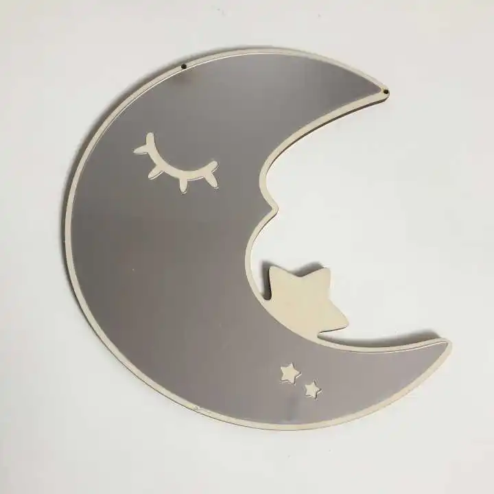 Moon Домашний декор на стену зеркало для детской комнаты детское креативное Украшение настенное зеркало с кроликом - Цвет: Moon