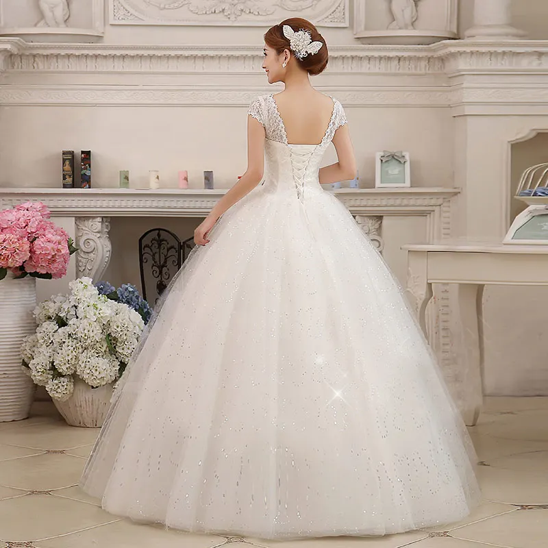 Свадебное платье IvoryTulle для беременных с кристаллами и поясом длиной до пола