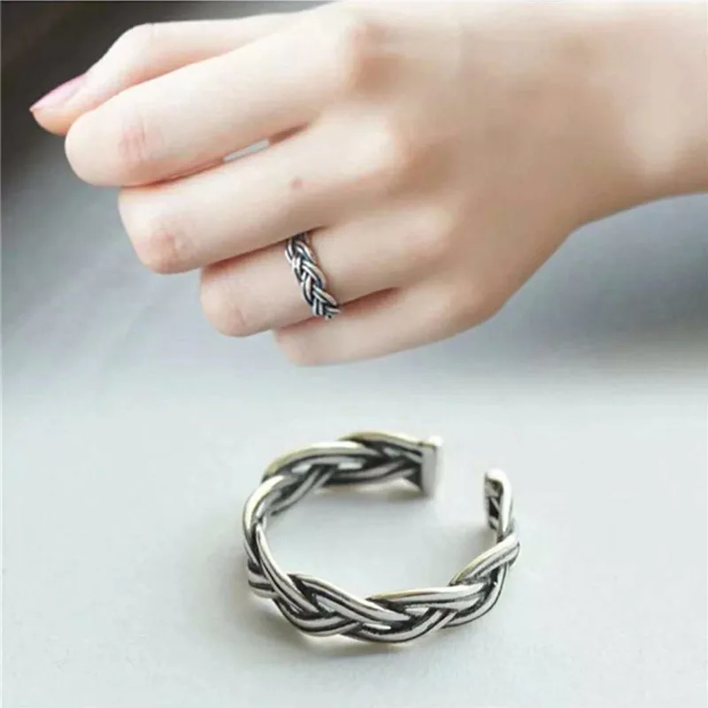 1 шт. Винтаж Открытое кольцо Анель Anillos Тибетский Серебряные кольца Bague Aneis Feminino