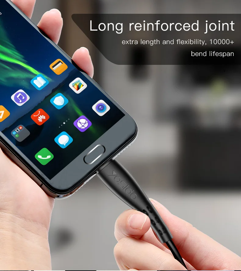 Yesido CA26 Micro USB кабель Шнур 2.4A Быстрая зарядка USB кабель для передачи данных для samsung Xiaomi huawei Android телефон планшет USB кабели провода