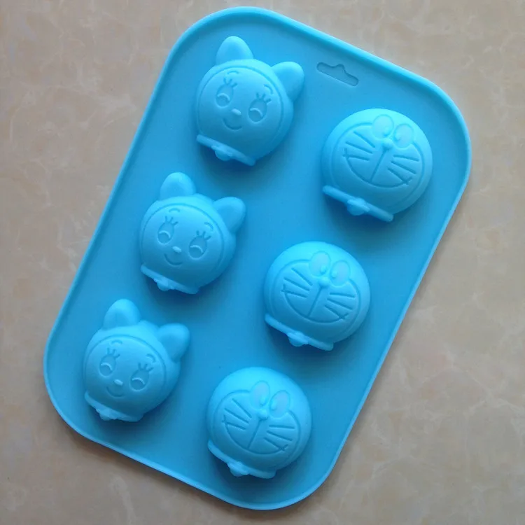 228x153x20mm Силиконовая форма для торта 6 кошка DIY мыло ручной работы - Цвет: 228x153x20mm