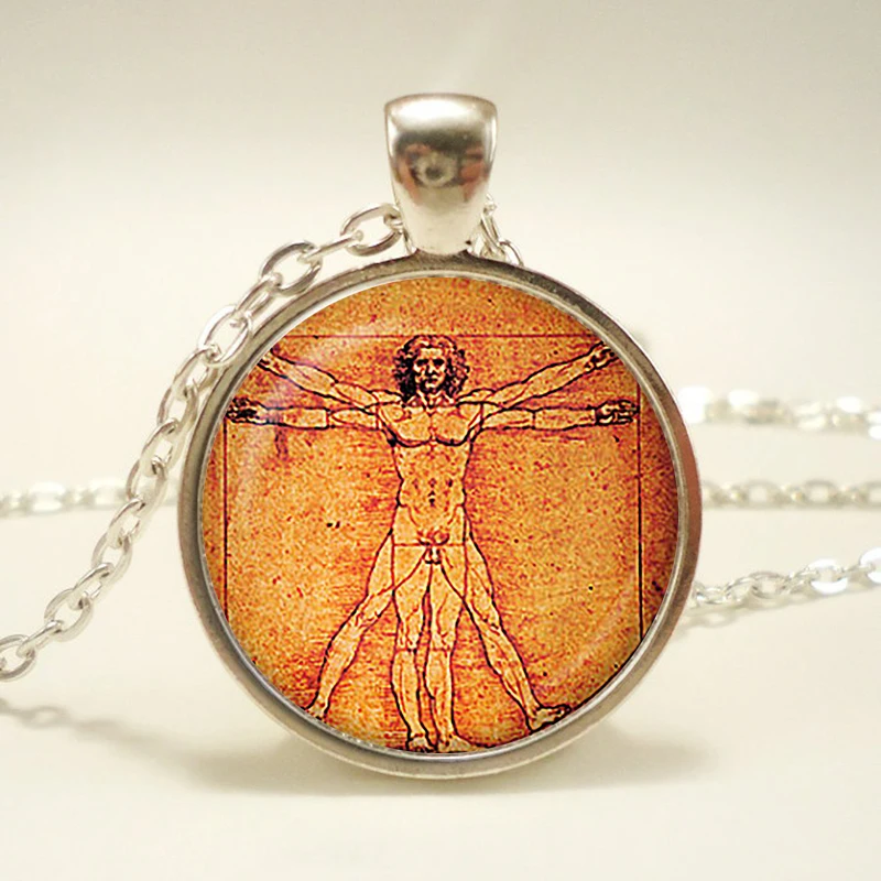 Кулон Леонардо да Винчи витрууанский человек Ожерелье ювелирное изделие подарок