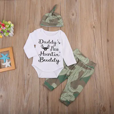 Комплект из 3 предметов топы для новорожденных девочек и мальчиков комбинезон