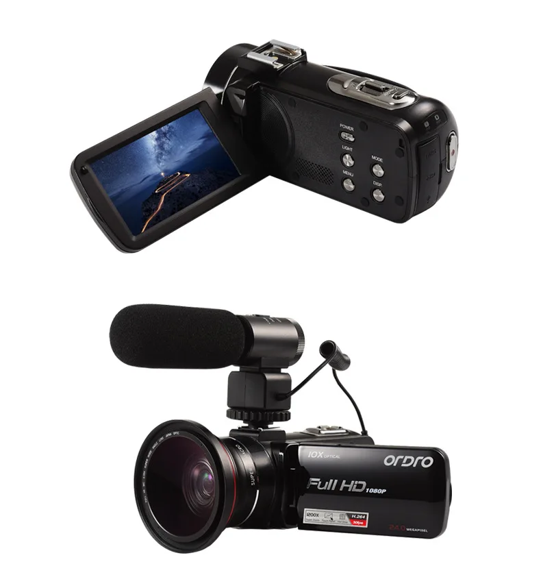 ORDRO HDV-Z82 видео Камера 3," TFT ЖК-дисплей Сенсорный экран видео Камера s цифровой зум 10X оптический HD видеокамера Камера 24MP HDMI O