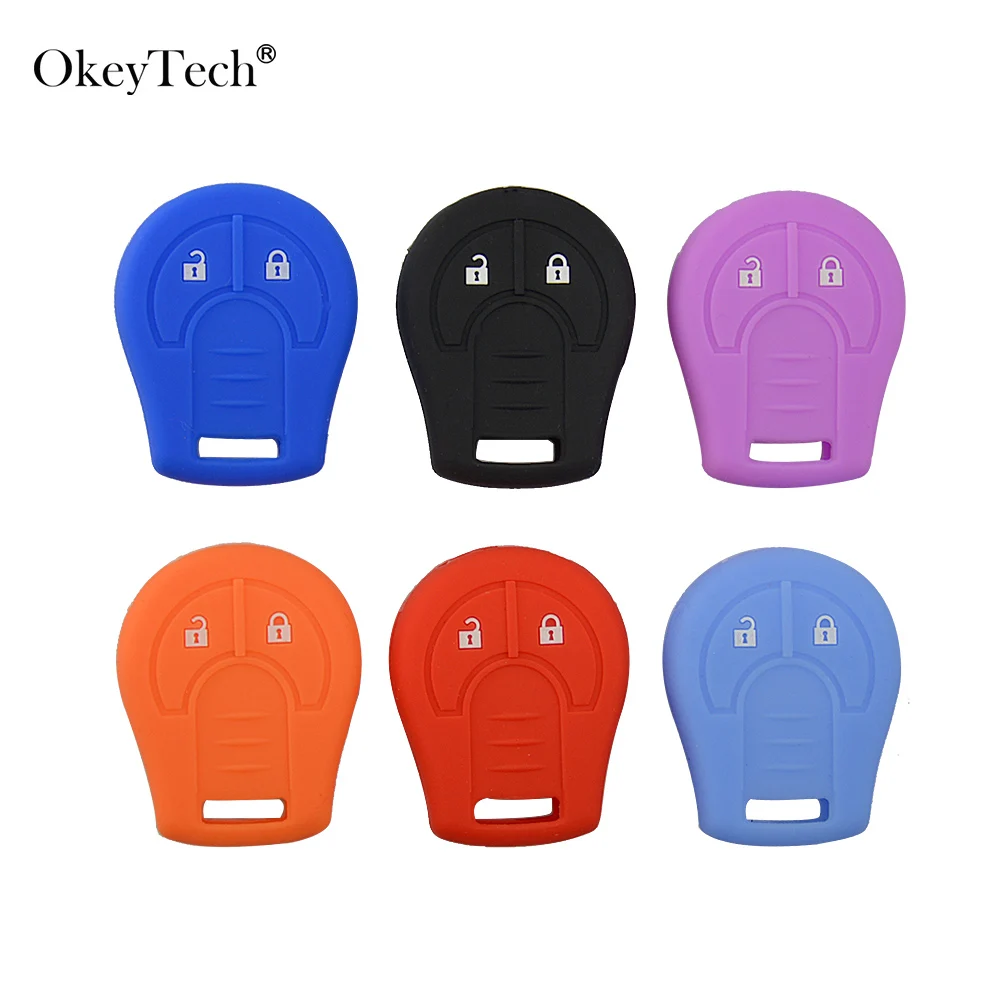 OkeyTech 2 кнопки силиконовый мягкий дистанционный ключ брелок от машины чехол