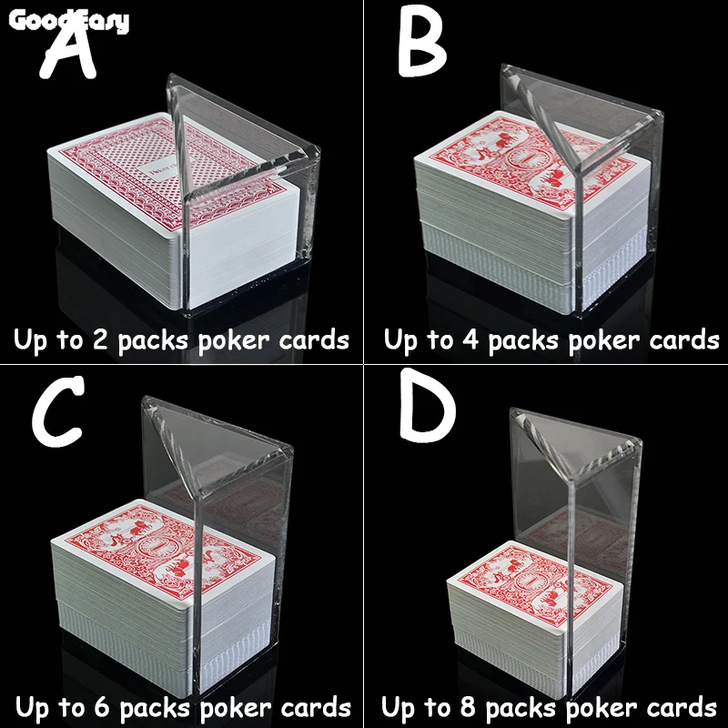 

1pc Playing Card Holder for 4decks or 8decks Clear Acrylic Texas Poker Card Box Black Jack Baccarat Casino Board Game Accessory