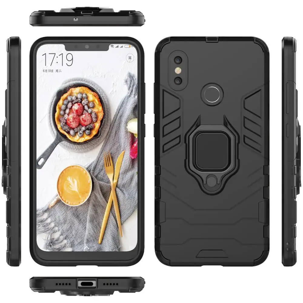 Ударопрочный 360 магнитный металлический держатель кольца чехол для Xiaomi Redmi Note 5 6 7