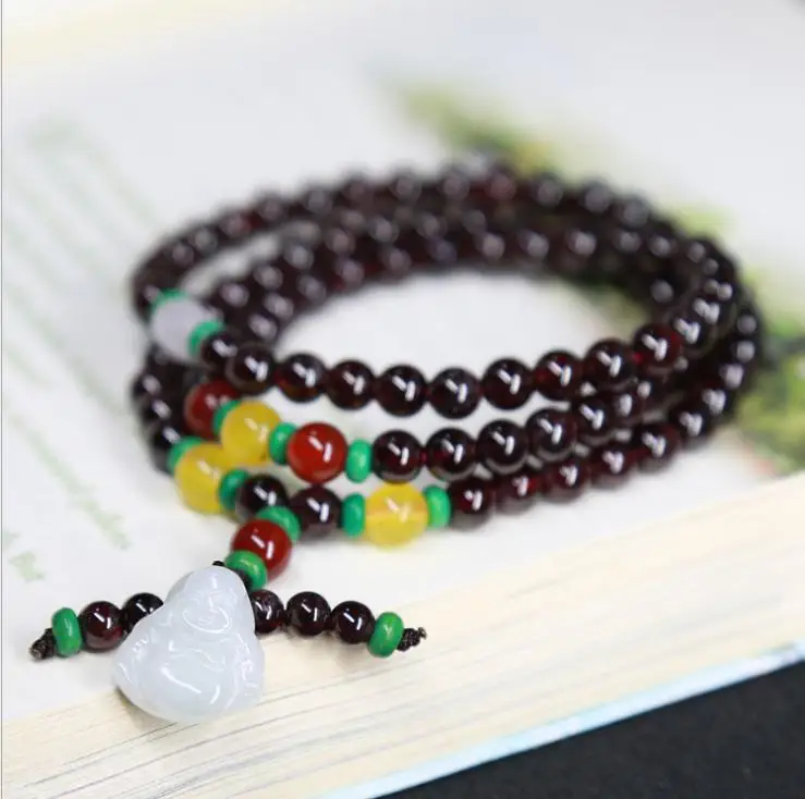 Натуральный гранатовый браслет multi-turn 5 мм аксессуары из натурального халцедона |