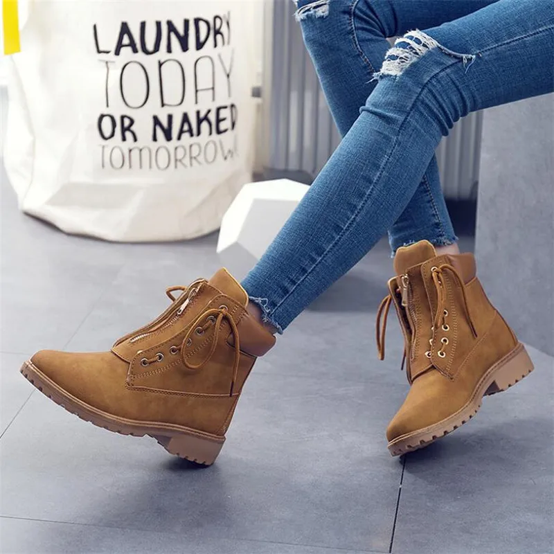 Модные кожаные женские ботинки зимняя обувь ботильоны на шнуровке для женщин