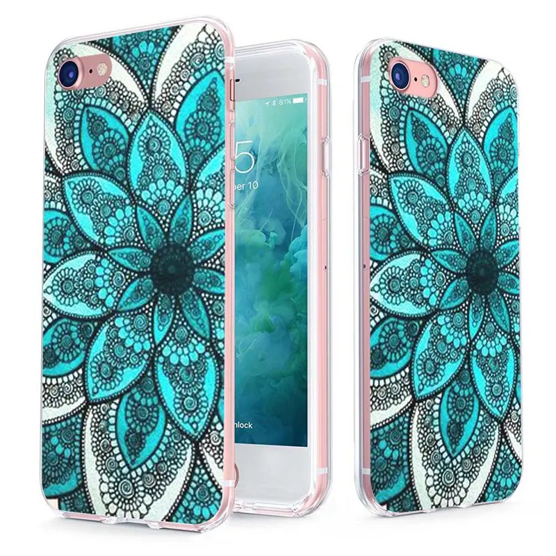 MLCRIYG мягкий чехол для телефона iPhone 6 6S Plus 7 7Plus 8Plus X TPU цветной с рисунком мандары