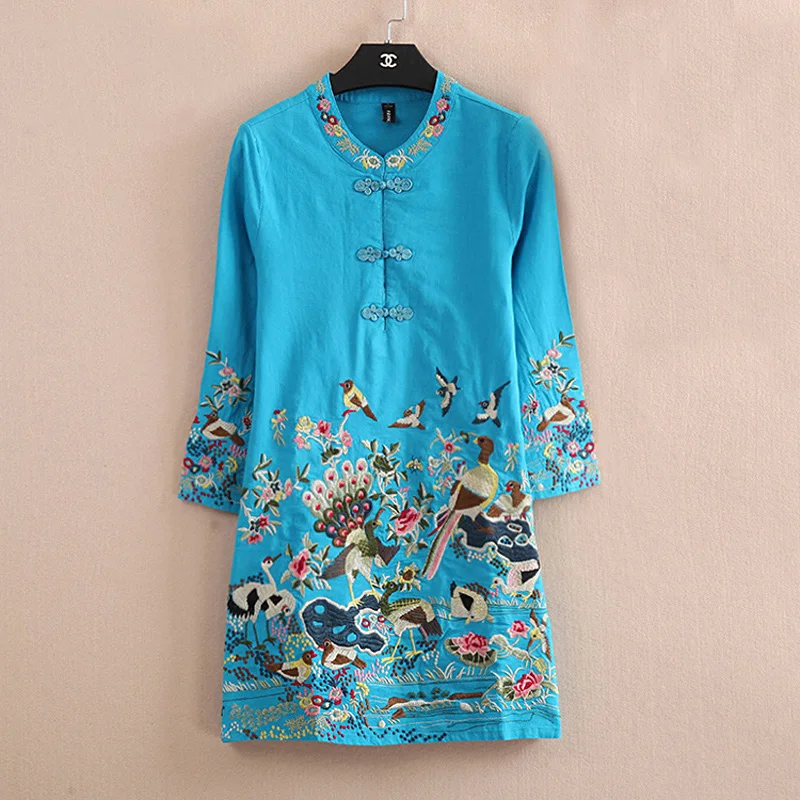 women blouses 2019 fashion casual embroidery print blouse vintage loose shirt summer women tops  plus size clothes female