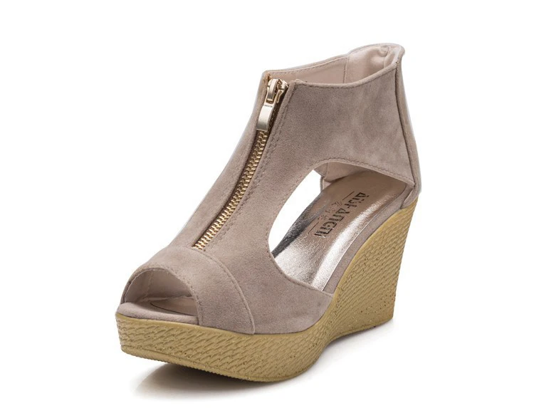 Aleafalling/женские босоножки на танкетке с пряжкой и открытым носком женские