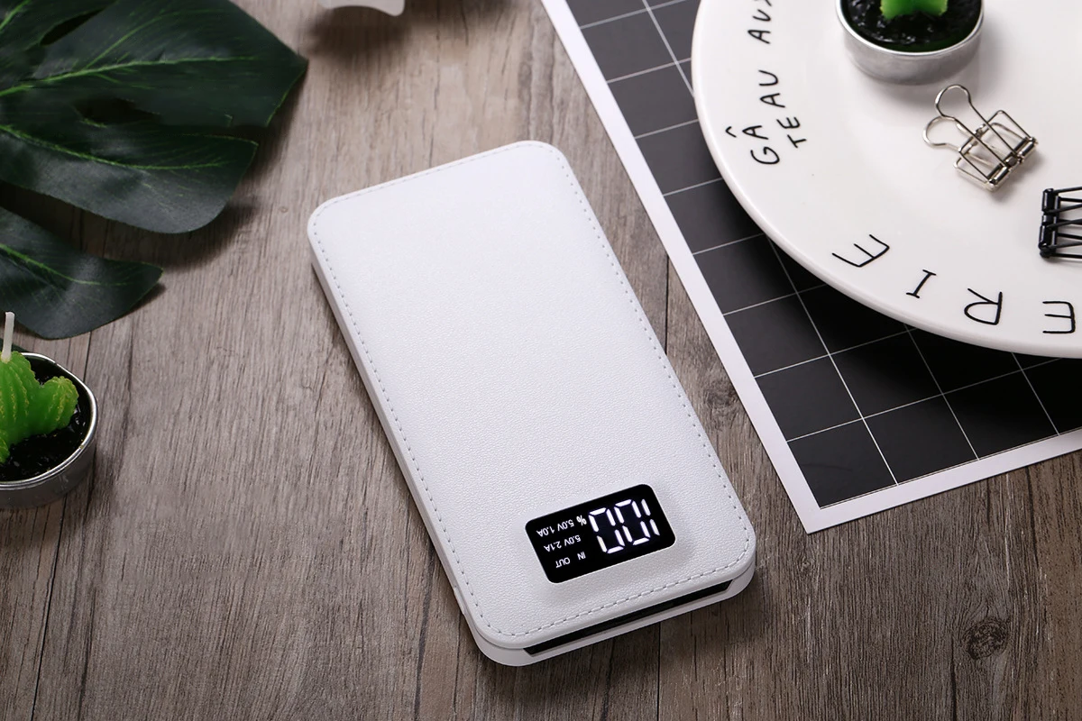 10000 мАч портативное Внешнее зарядное устройство с двойным USB ЖК-дисплеем портативное быстрое зарядное устройство для Xiaomi Mi iPhone 6 7 8 X