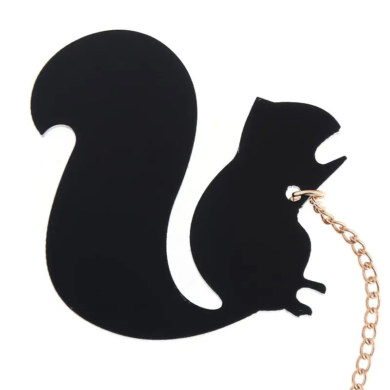 Черная милая белка искусственная Шпилька значок на воротник в виде животного