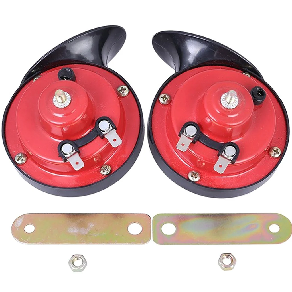 

1 Pair Universal 12V 120db Loud Single Tone Snail Air Horns For Motorcycle Boat Car 3.54 x 3.15 Inch