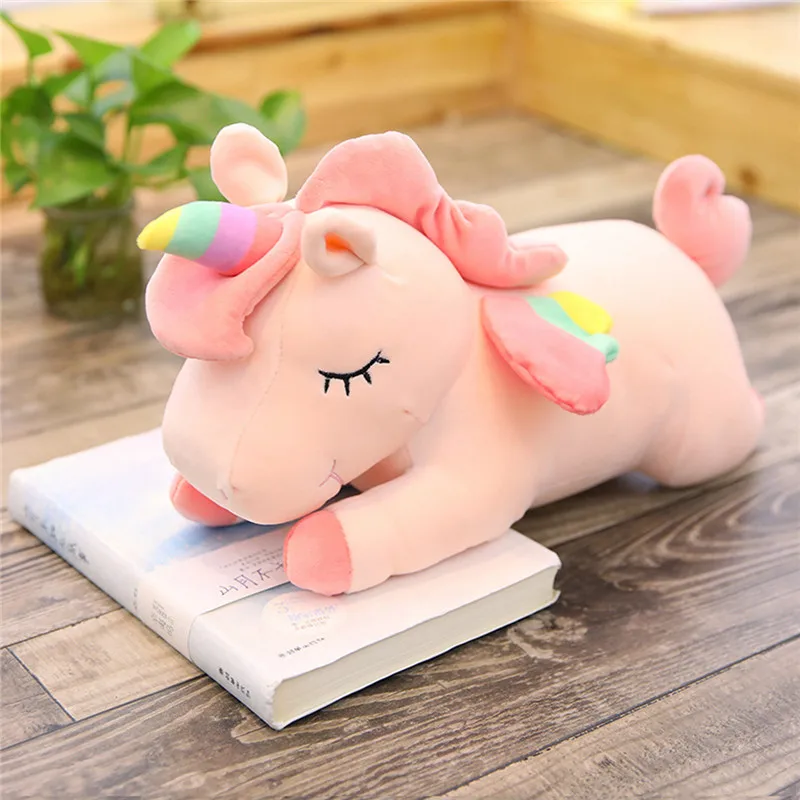 Pink Мультяшная плюшевая игрушка единорог Радуга пони тире кукла каваи игрушки для девочек подарок на день рождения - Цвет: Pink