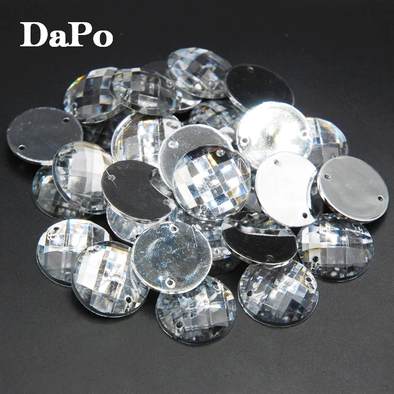 Прозрачные Кристальные акриловые плоские круглые стразы в форме сетки Пришивные