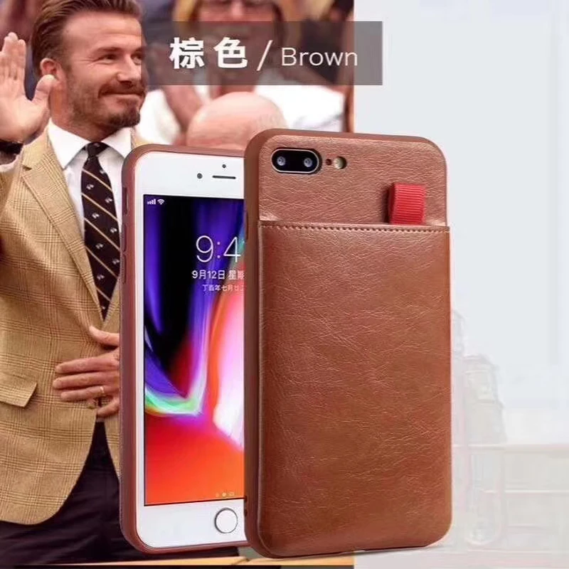 Роскошный модный кожаный чехол с карманом для карт мягкий Apple iphone 6 7 8 9 Plus X XR XS Max