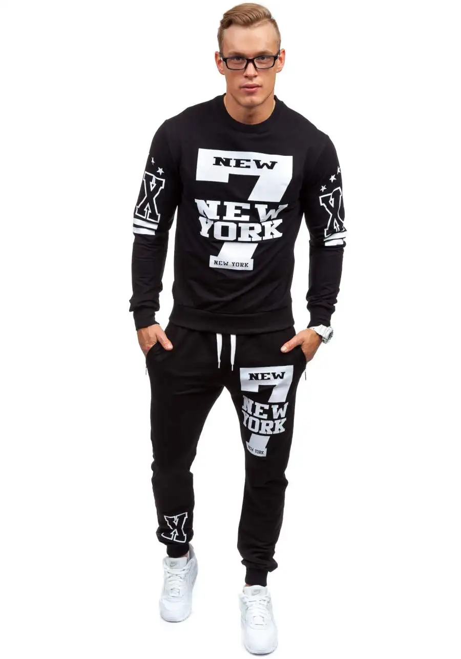 Мужской Хлопковый костюм Zagaa комплект из 2 предметов: Топ + штаны на осень и весну