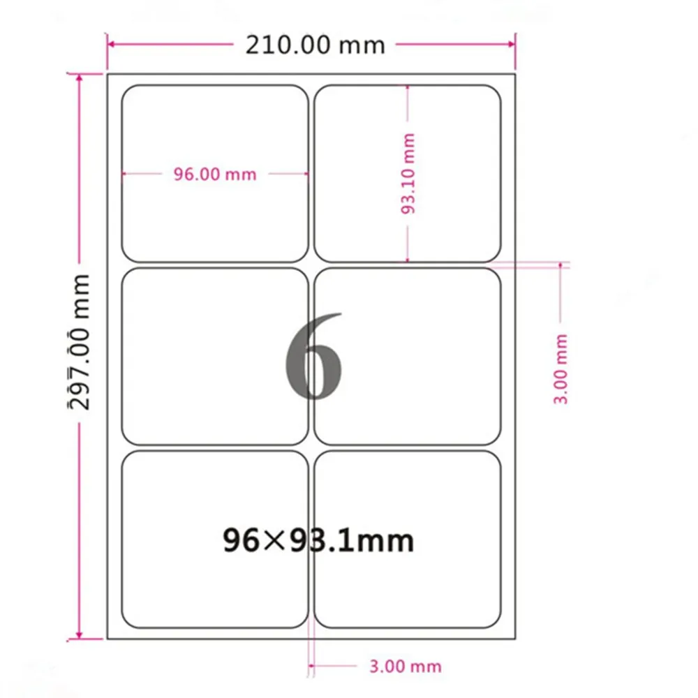 Розничная продажа матовая белая круглая самоклеящаяся бумага A4 для печати