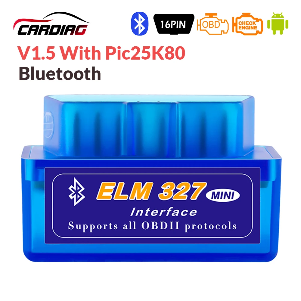 Super Mini ELM327 V1.5 Bluetooth OBD2 автомобильный диагностический инструмент ELM 327 работает на