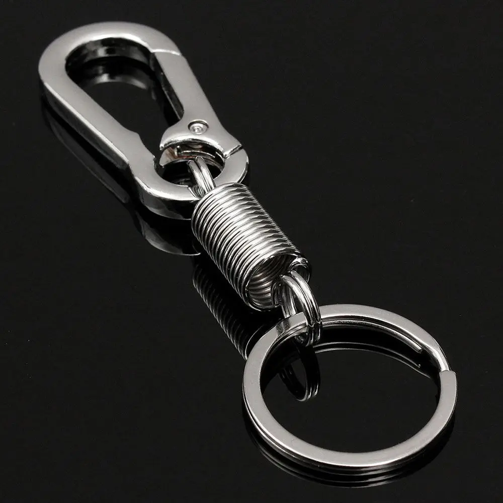 

New Men Stainless Steel Spring Gourd Buckle Belt Clip Loop Keychain Key Ring Bicycle Bottle Holder Car Ornament Accessories