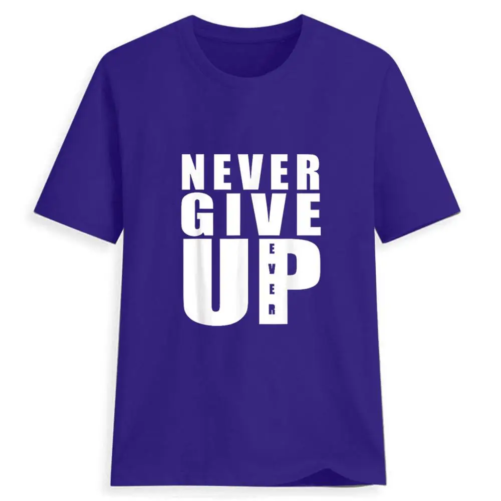 Женская футболка с надписью NEVER GIVE UP футболки коротким рукавом женские брендовые