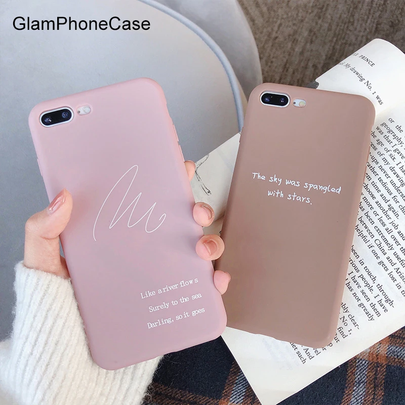 GlamPhoneCase простой чехол для телефона с надписью iPhone XS XR Xs Max 6 6S 8 7 Plus розовый