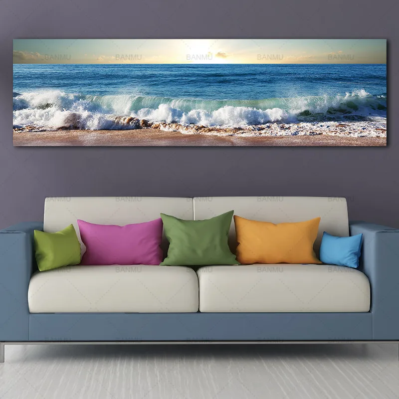 Настенная живопись пейзаж холст картина морская волна Художественная печать и